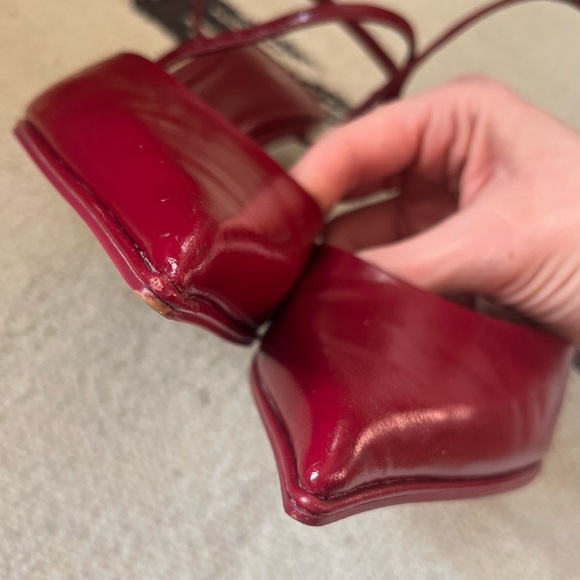 Zara Heeled Slingback Ankle Strap Shoes β’ Red β’ Size 39 / 8 - Picture 6 of 10